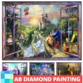 AB Window View Disney Castle Diamond Painting 5D Full Kit Castle Prince Princess Cross Stitch Mosaic Crafts Home Decor. 
