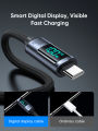 JOYROOM S-CC100A16 100W Type-C to Type-C Braided Digital Display Fast Charging Data Cable.