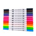 Water-Based Double-Headed Mark Soft Head Watercolor Pens Set Color Brush Children's Art Hook Line Pen. 