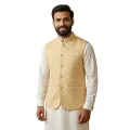 Printed golden koti for men print brand | Nehru jacket for men | Waist coat and vest for men golden.