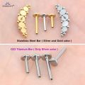 2Pcs 16G Internally Threaded G23 Titanium Steel Bar Opal Ear Piercing Jewelry Helix Tragus Cartilage Earrings Labret Nose Stud. 