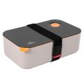 Lunch Box 1000ML with 2 Compartments, Eco Friendly BPA Free Bento Box, Hermetic Food Box, Microwave & Dishwasher Safe (Orange).