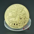 Bit Commemorative Medal Embossed Gold-Plated Silver-Plated Collection Coin Relief Three-Dimensional Metal Badge Crafts. 