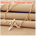 Exclusive Heart beat ECG Alloy Necklace for Women. 
