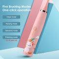 HEGRUS Electric Toothbrush Sonic Children's Electric Toothbrush Kids 3 To 12 Years Old Cleaning Care Oral Bacteria Soft Hair Small Brush Head 6 Replacement Brush Heads USB Charging Low Noise. 