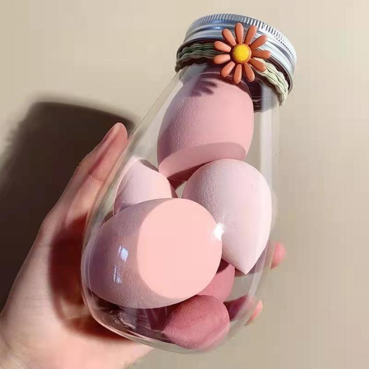 Makeup Sponges 6pcs Beauty Blender Makeup Puff Set With Bottle