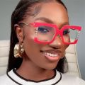 Retro Squre black Anti Blue Light Glasses Plastic Big Frame Eye Glasses Frames Black Eyeglasses for Women.