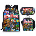 3D New Product Roblox Student School Bag, Lunch Bag, Pencil Case, Roblox Printed Backpack, Three-Piece Set, One Piece Dropshipping. 