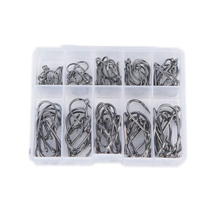 【Shop the Look】 200/100Pcs Stainless Steel Fishing Hooks Carbon Steel Bait Barbed Fishing Hooks Fishing Accessories