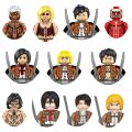 Attack On Titan Mini Action Figures Eren Jaeger Mikasa Ackerman Levi Ackerman Hot Anime Bricks Building Block Toys for Children.