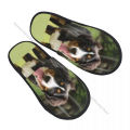 Winter Women Men Non-Slip Flat Slippers Cute Bernese Mountain Dog On Grass Indoor Fur Soft Warm Shoes. 