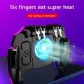 6 Finger Mobile Gaming Button Trigger Gamepad with Cooling Fan for PUBG Mobile Trigger Joypad Game Console. 