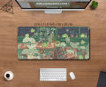 Kawaii frogs Desk Mat Large Gaming Mousepad Xxl Cute Mouse Pad Anime Aesthetic Cozi Lofi Plant Nature Green Extended Deskmat. 