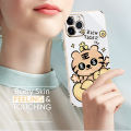 Hontinga for Samsung A52S 5G Back Cover Luxury 6D Plating Cartoon Get Rich Side Pattern Caese Soft Silicone Square Phone Cases.