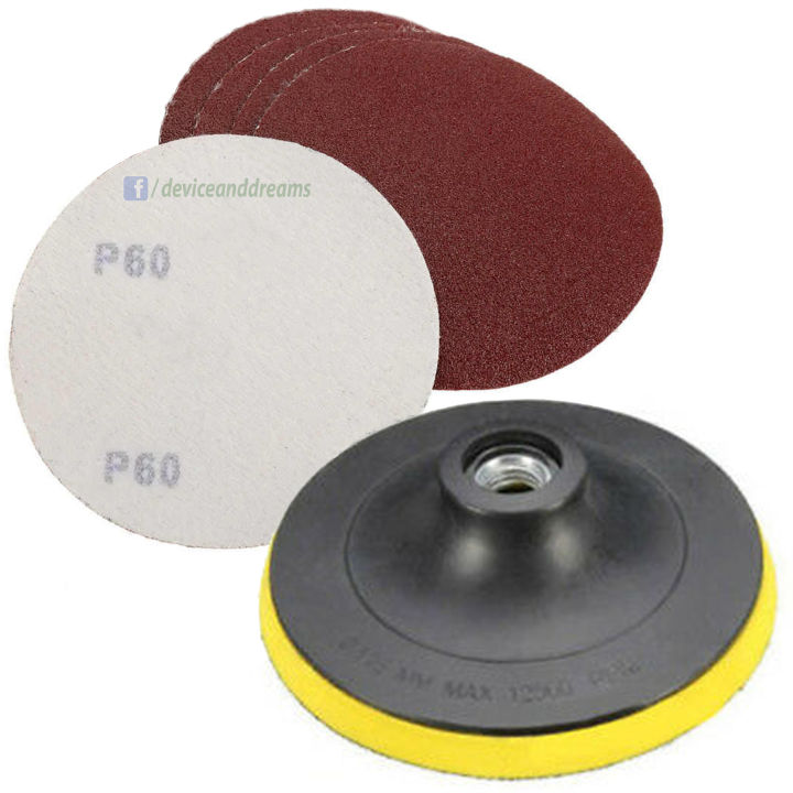 5pcs%20Mixed%20Grit%20Sandpapers%204inch%20Sanding%20Discs%20with%20Backing%20Pad%20-%20Image%202