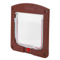 Square PP Controllable Switch Pet Door Dog Cat Flap Door Coffee Color. 