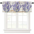 Purple Flower Lavender White Kitchen Window Curtains Home Decoration Short Curtain for Living Room Bedroom Small Drapes Cortinas. 