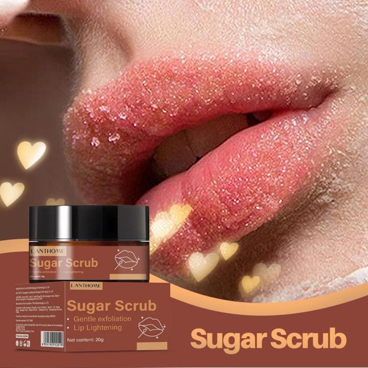 Lip Scrub for Dark Lips Pink Lips Balm Exfoliante Moisturizing Reduce Pigmentation Anti-Cracking Sugar Scrub Lighten Black Lip