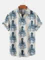 Summer men's octopus print shirts Short sleeved Hawaiian beach shirts Ocean animal cartoon pattern shirts Men's casual shirt.