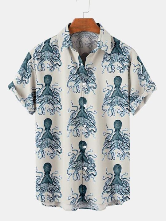 Summer%20men's%20octopus%20print%20shirts%20Short%20sleeved%20Hawaiian%20beach%20shirts%20Ocean%20animal%20cartoon%20pattern%20shirts%20Men's%20casual%20shirt%20-%20Image%205