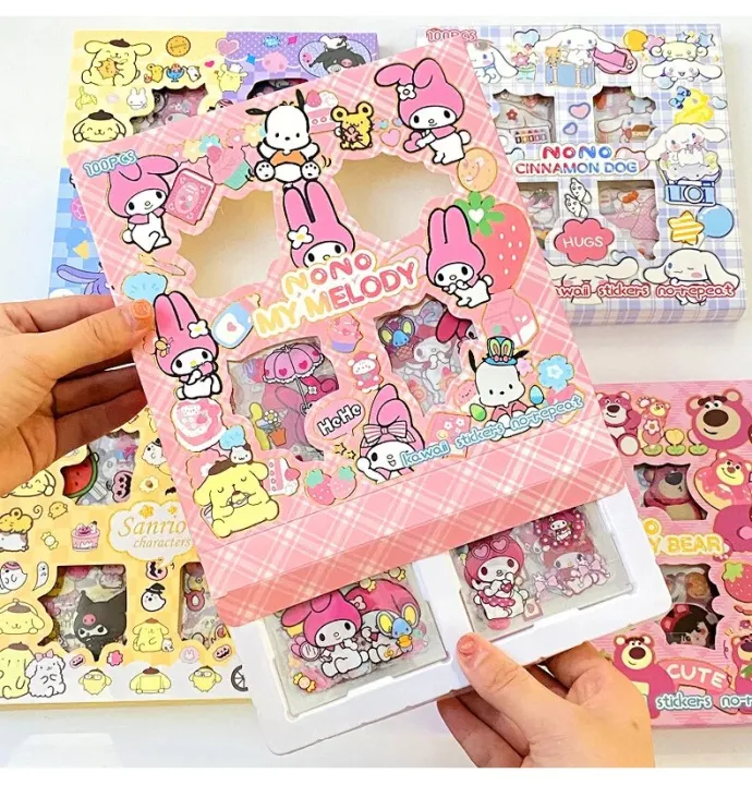 100PCS%20Cute%20Sanrio%20Stickers%20Gift%20Box%20Kuromi%20Melody%20Cinnamoroll%20Guka%20Set%20DIY%20Phone%20Waterproof%20Cartoon%20Decorative%20Sticker%20Materia%20-%20Image%203
