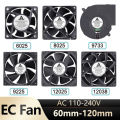 Gdstime EC 60mm 80mm 90mm 120mm Ball Brushless Fan AC 110V 120V 220V 230V 240V CPU Computer Case Fan 6025 8025 9225 12038 Cooler. 