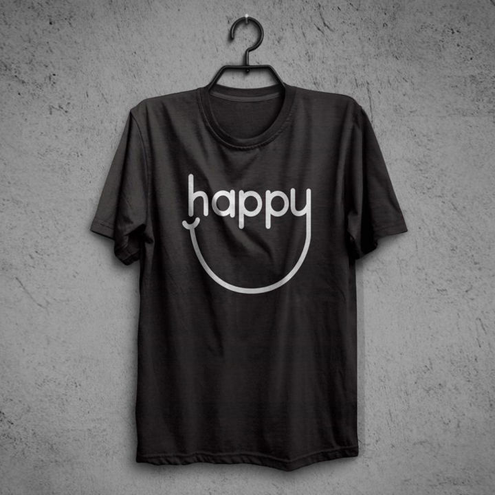Happy Cotton Printed T-Shirt - T Shirt For Man - T Sirt