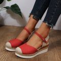 Women Closed Toe Wedge Sandals Women 2023 Summer Buckle Strap Gladiator Shoes Woman Fashion Espadrilles Platform Sandalias Mujer.