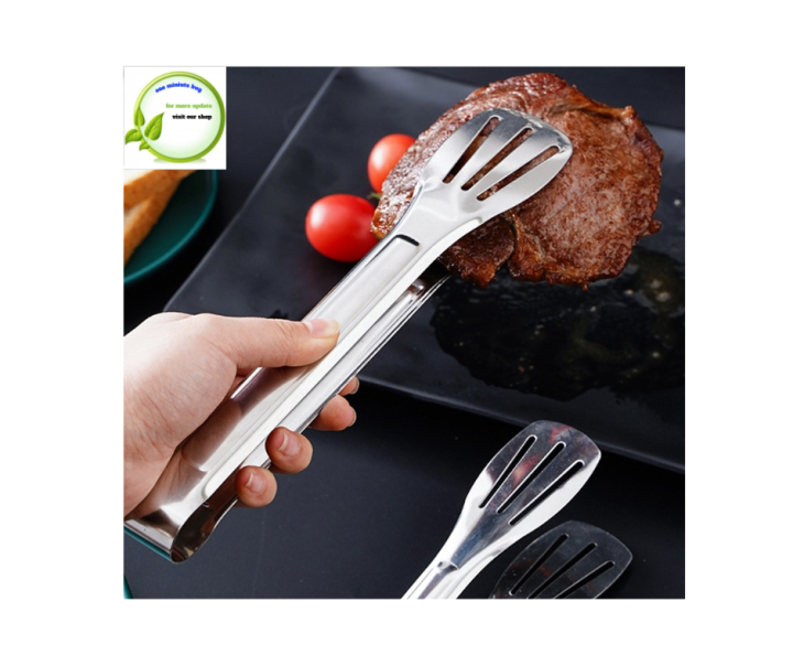 stainless steel 1 pcs food clip non slip handle frying steak tongs ...