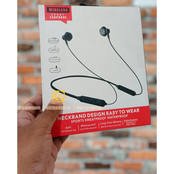 in-Ear Wireless Bluetooth Smart Neckband Earphone with Mic, Ultra - Main Image