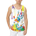 Fashion casual graffiti 3D printed pattern t-shirt men summer funny graffiti sport fitness T shirt male tank tops sleeveless top. 