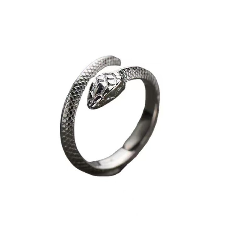 Exquisite%20and%20fashionable%20ins%20style%20Korean%20version%20of%20Chi%20Lian%20men's%20silver%20python%20open%20ring%20simple%20live%20broadcast%20bracelet%20-%20Image%205