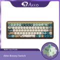 Akko MU01 Wooden Mechanical Keyboard MOA Profile RGB Hot-swappable BT 5.0/2.4G Wireless Type-C Wired Gaming Keyboard. 
