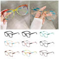 Large Frame Gradient Anti Blue Light Glasses Trendy Street Style Vintage Square Frame Glasses Flat Rainbow Frame Glasses for Street Photography Vision Correction Eye Protection Fashionable Outfit.