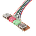 2 USB PC Computer Case 6.8CM Front Panel USB Audio Port Mic Earphone Cable.