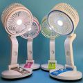 Folding Rechargeable Table Fan with LED Light Desktop Portable Mini Fan. 