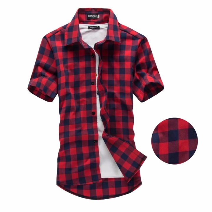 Green%20Plaid%20Shirt%20Men%20Shirts%202023%20New%20Summer%20Fashion%20Chemise%20Homme%20Mens%20Checkered%20Shirts%20Short%20Sleeve%20Shirt%20Men%20Blouse%20-%20Image%203