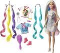 Barbie Fantasy Hair Doll, Blonde, with 2 Decorated Crowns, 2 Tops and Accessories for Mermaid and Unicorn Looks, Plus Styling Pieces, for Kids Ages 3 to 7. 