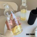 Water Bottle 500ml Time scale cup food grade handy cup high temperature resistant plastic student summer couple water cup transparent portable cup. - water bottle. 