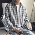 【Buy One Get One Free】Men's Shirt Korean Style Student Trendy Loose Shirt Men's Spring Slim-Fitting Plaid.