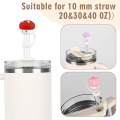 4 Pack Silicone Straw Cover Cap for Cup Cute Mushroom Topper with Handle - Compatible with 30&40 Oz Tumbler Easy Install.