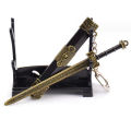 Mini Sword With Sheath China Ancient Sword Zinc Alloy Tang Hengdao Han Sword Weapon Model Keychain Pendant Cosplay Accessories. 