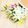 1Pcs Artificial Silk Flower Bouquet Lily Bouquet Creative Bouquet Sweetheart Lily Send Friends Fresh Living Room Decoration. 