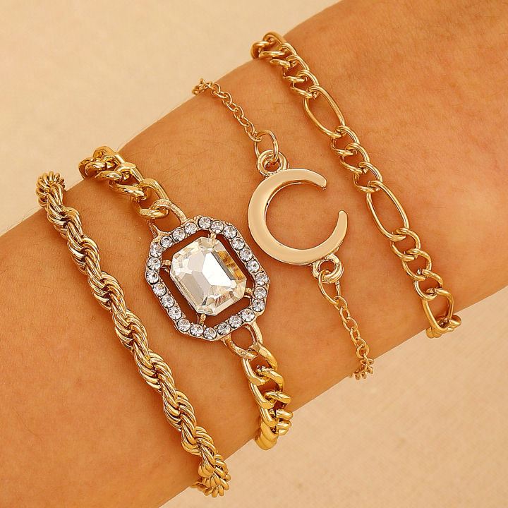 Bohe%20Gold%20Plated%20Tennis%20Chain%20Bracelets%20Adjustable%20Multi%20Layered%20Heart%20Bracelet%20Set%20Tiny%20Bangle%20Bracelet%20Set%20for%20Women%20Jewelry%20-%20Image%204