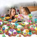 Girls DIY Flower Garden Toys Building Blocks Kids Toddlers Playset Bouquet Creative Growing Floral Garden Parents-child Interct. 