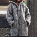 Autumn Winter Hooded Sweater Fashion Women Long Sleeve Knitting Cardigan Sweaters Female Warm Cardigan Pull Femme jersey mujer. 