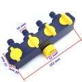4-Ways Hose Splitter Quick Connector with Valve for Irrigation Hose and Water Tap Connector, Converts a Single Tap into 4 (four) Output Channels Agriculture Drip Irrigation Water Connector..