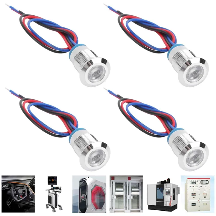 NCANRUI Pre-Wired LED Indicator 12mm 12V‑24V Dual Colors Common Anode ...