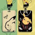 Pokemon Anime Card Holder Pikachu Squirtle Cartoons Figure PVC Student Campus Card Hanging Lanyard ID Protective Case Wholesale.