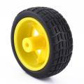 Robotic Wheel 65x25mm Smart Car Robot Wheel DC 3V 6V Drive Gear Motor Plastic Robotics Wheel With Durable Rubber Tier Robotic Wheel. 